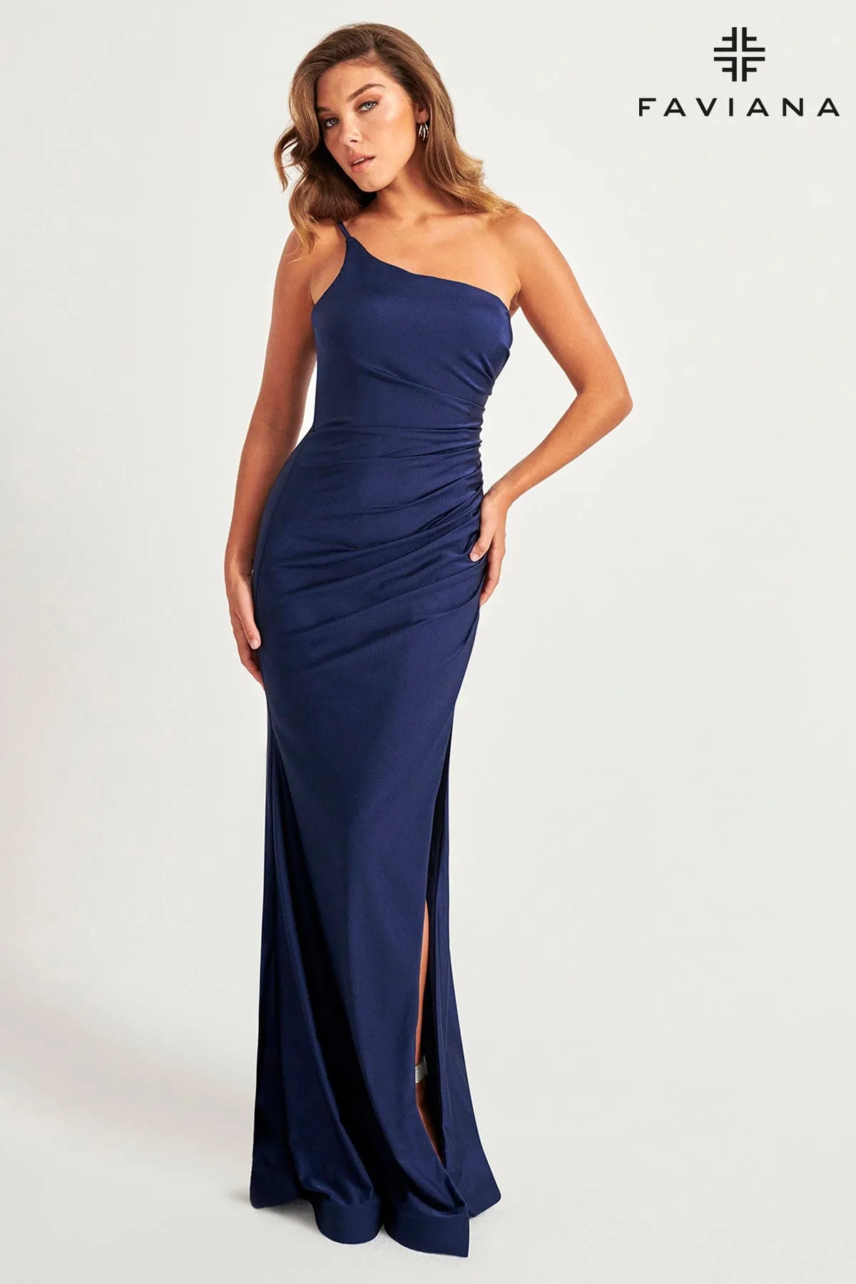 Faviana 11071 Long Formal Fitted Slit Evening Prom Dress