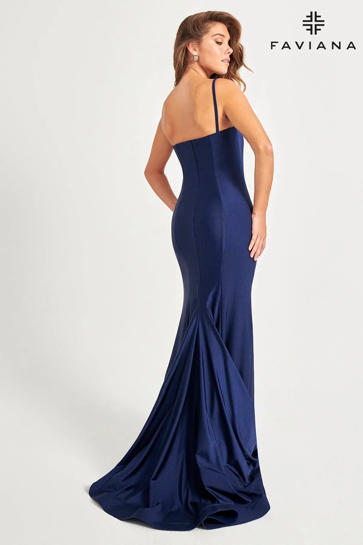 Faviana 11071 Long Formal Fitted Slit Evening Prom Dress