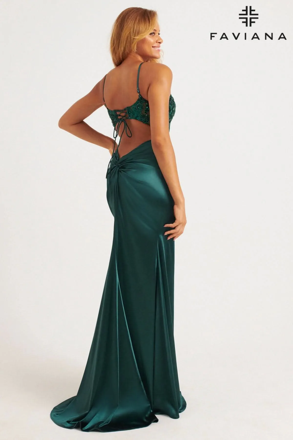 Faviana 11200 Long Prom Slit Formal Sequin Dress