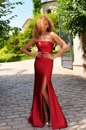 Faviana 11211 Fitted Slit Long Formal Evening Prom Dress
