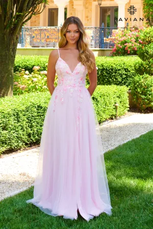 Faviana 11232 Beaded A Line Long Formal Prom Dress