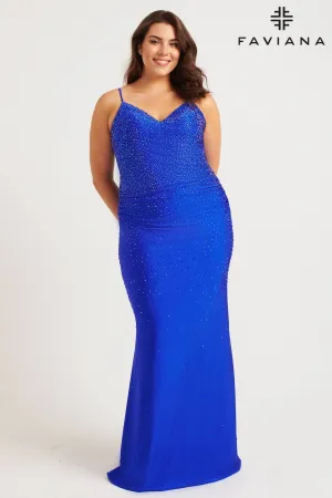 Faviana 9555 Long Formal Fitted Prom Plus Size Dress