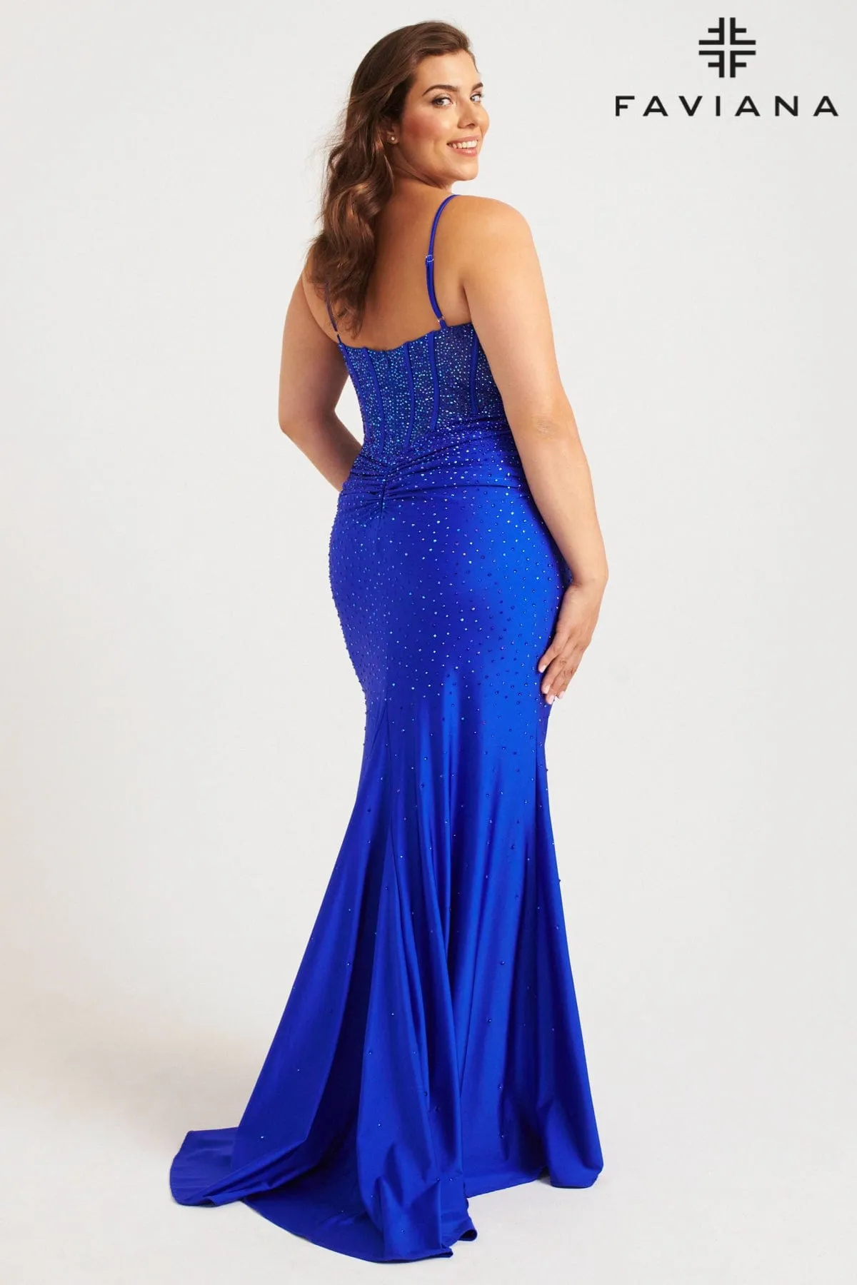 Faviana 9555 Long Formal Fitted Prom Plus Size Dress