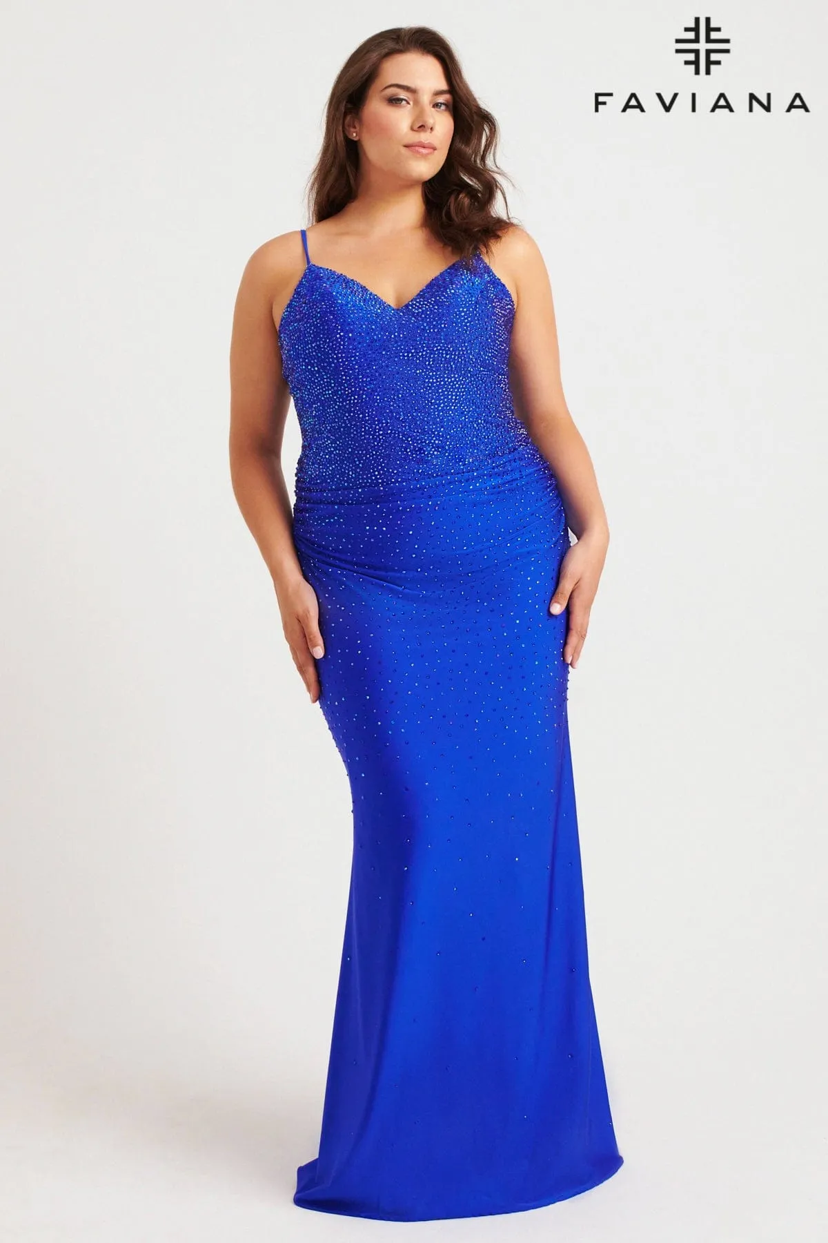 Faviana 9555 Long Formal Fitted Prom Plus Size Dress
