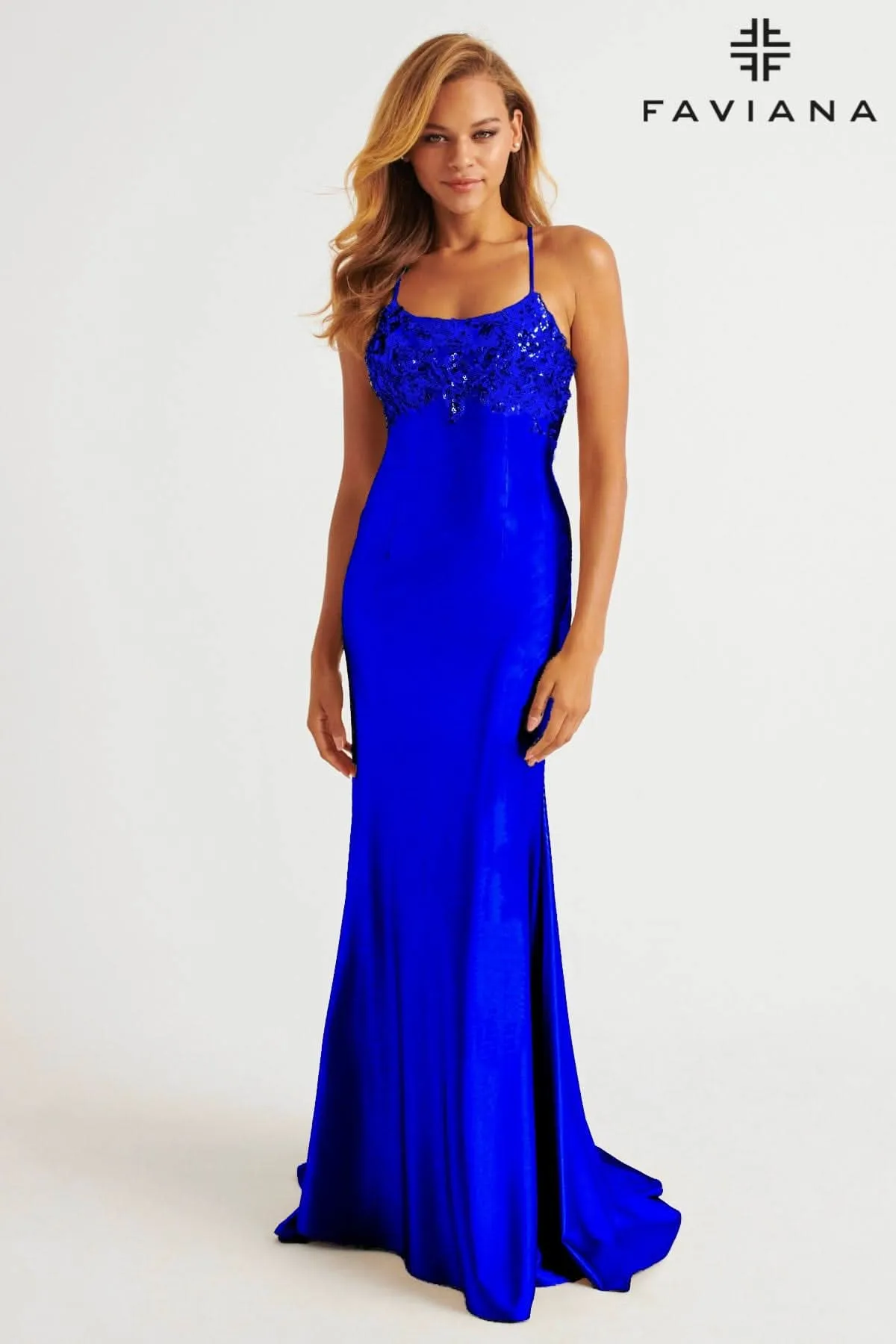 Faviana E11201 Fitted Long Formal Prom Dress