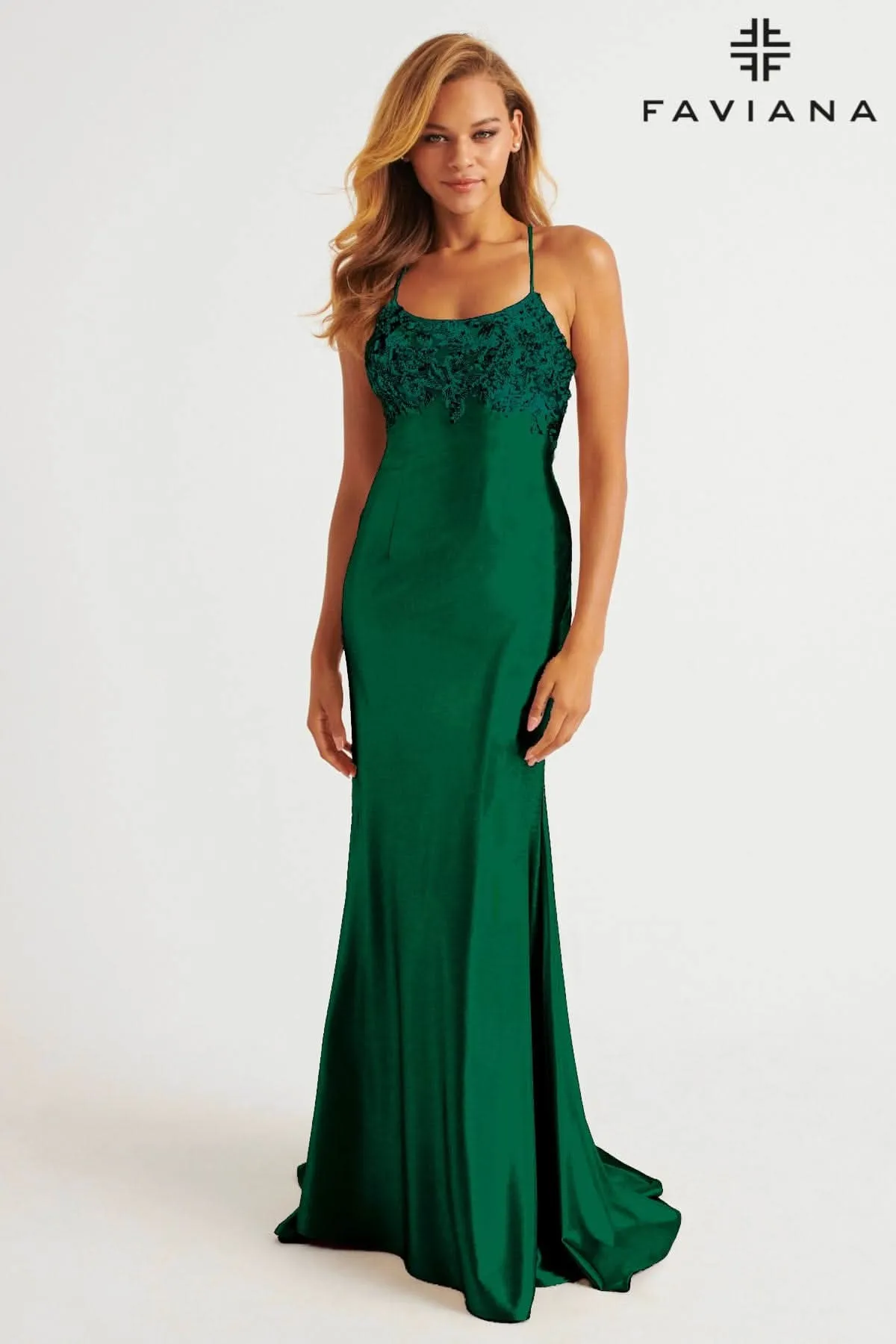 Faviana E11201 Fitted Long Formal Prom Dress