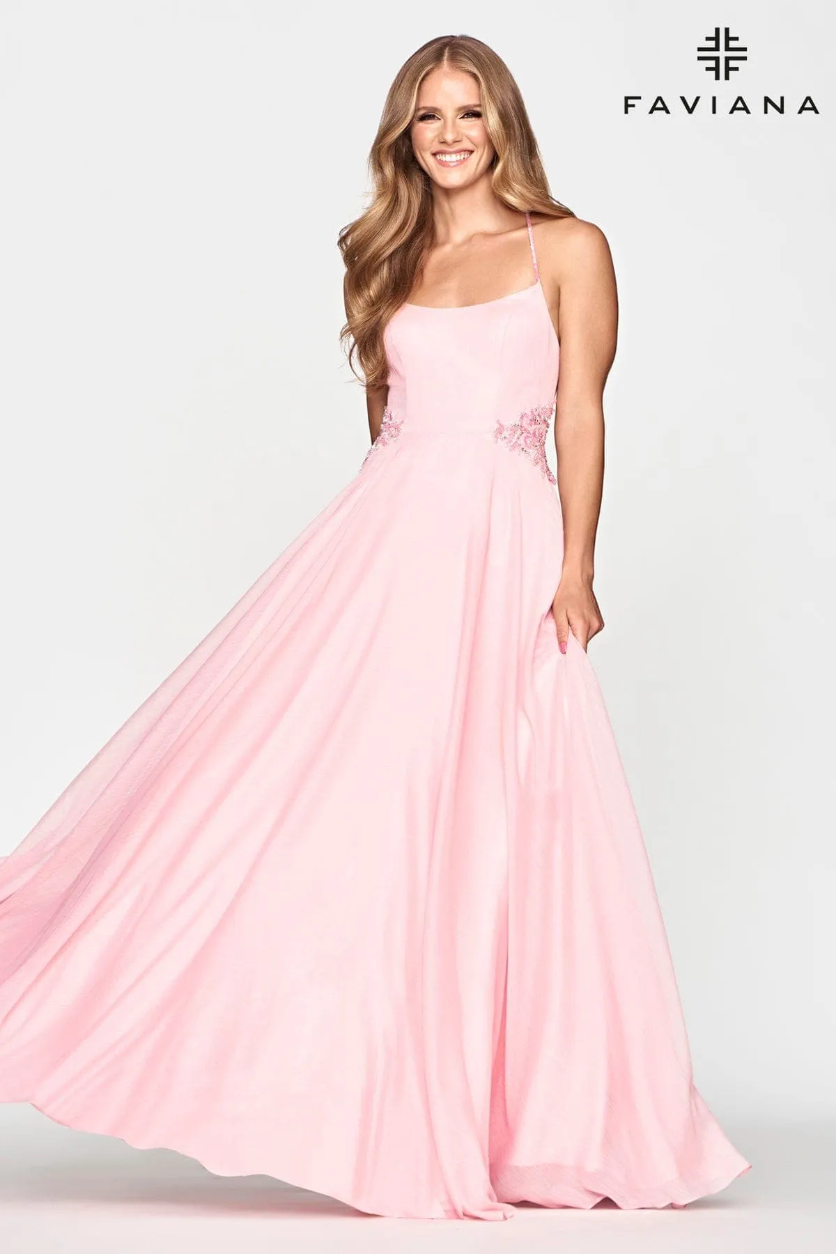 Faviana S10688 Glitter Long Formal A Line Prom Dress