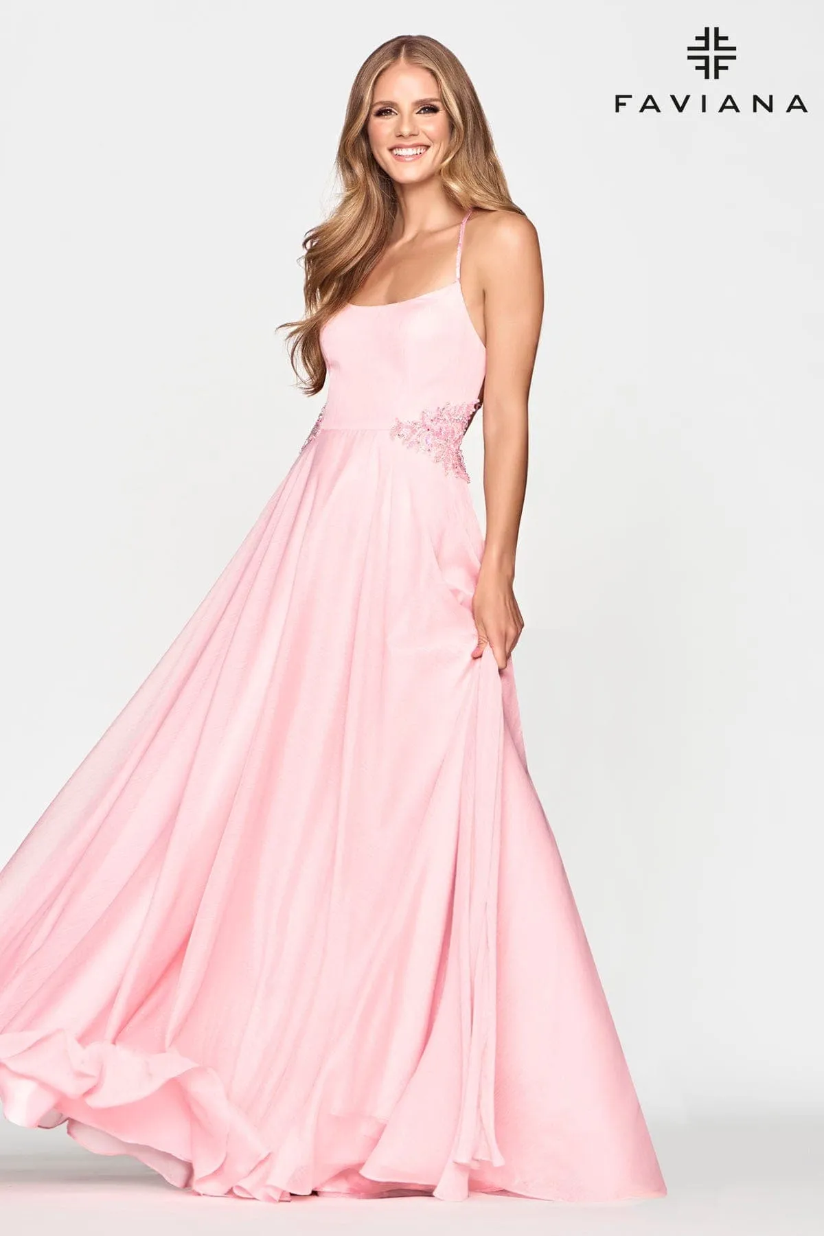Faviana S10688 Glitter Long Formal A Line Prom Dress