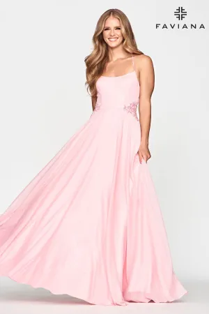 Faviana S10688 Glitter Long Formal A Line Prom Dress