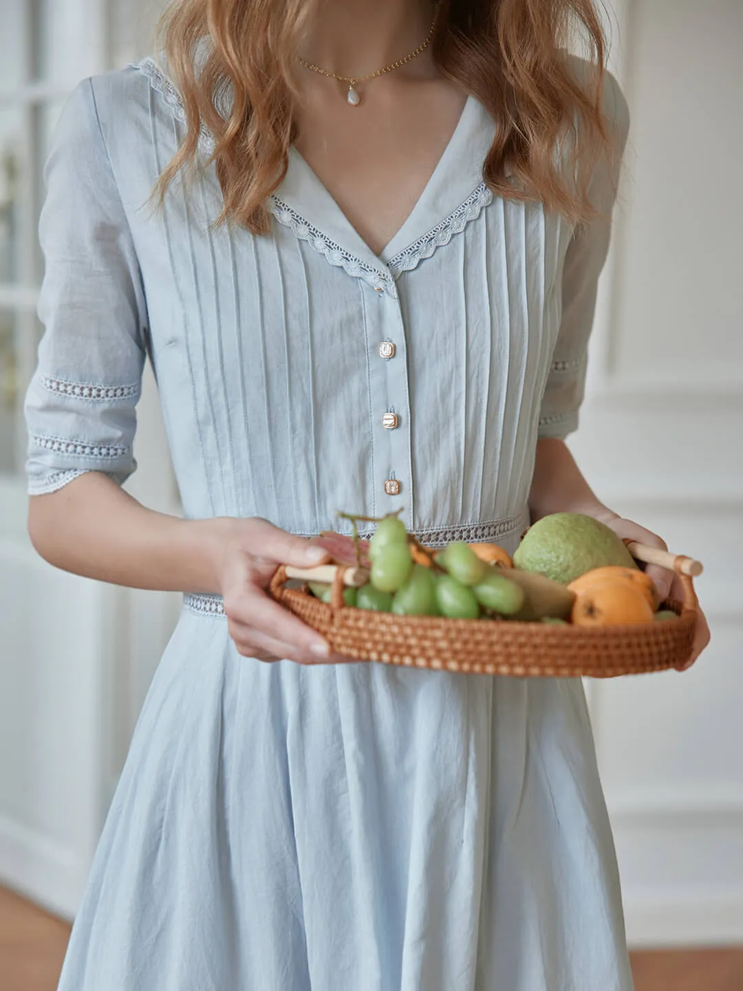 Fiona 100% Cotton Emerald Green Midi Dress