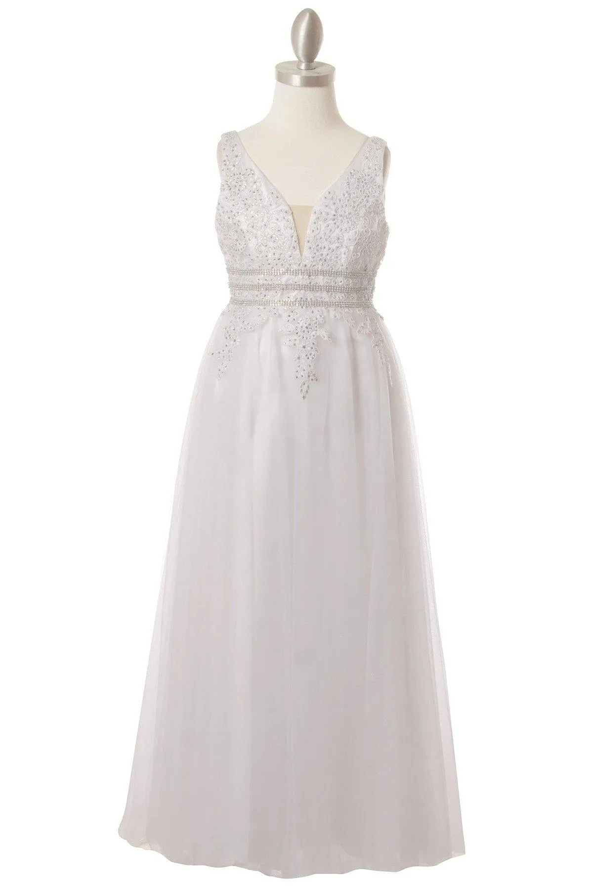 Floor Length Sleeveless Flower Girl Dress
