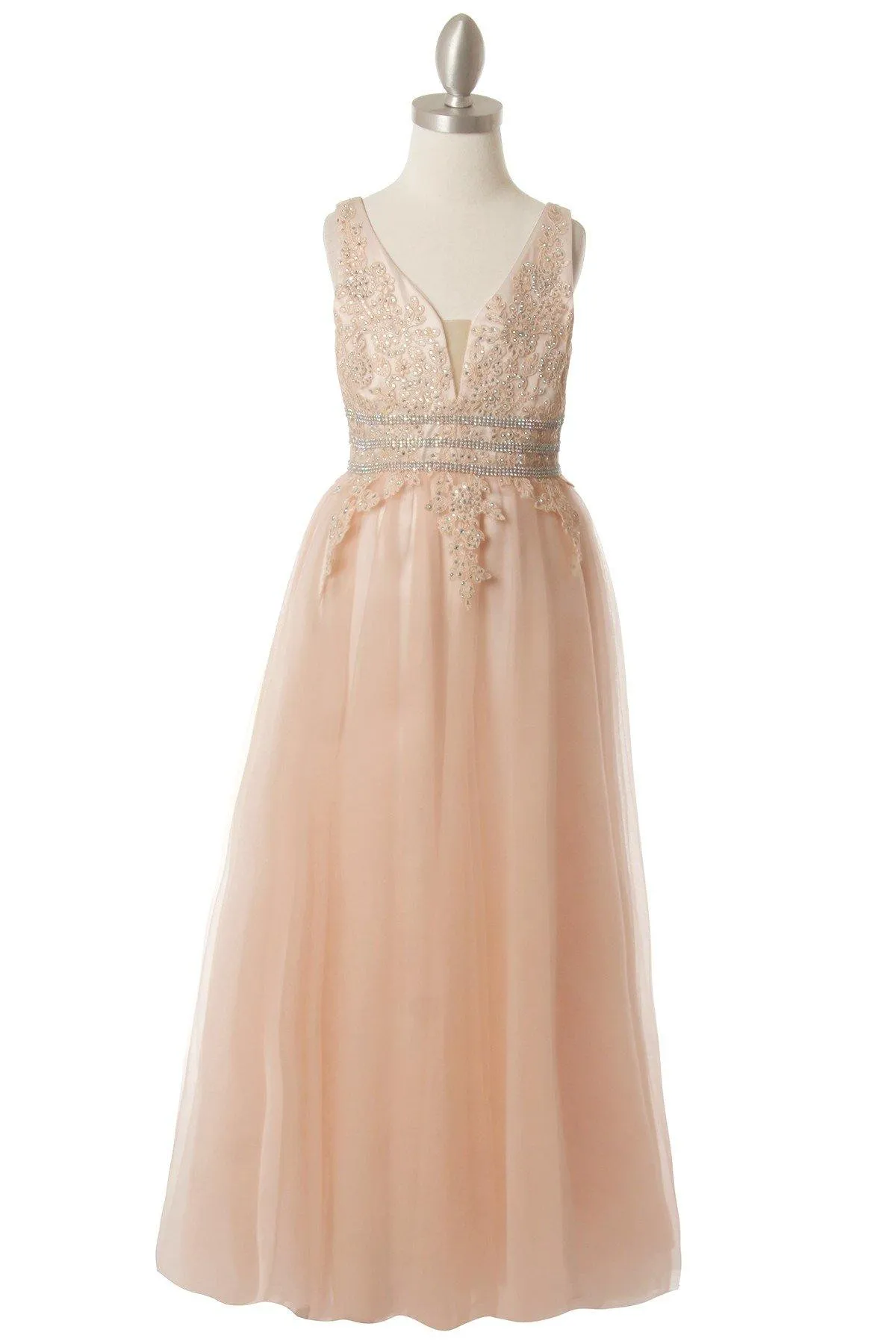 Floor Length Sleeveless Flower Girl Dress