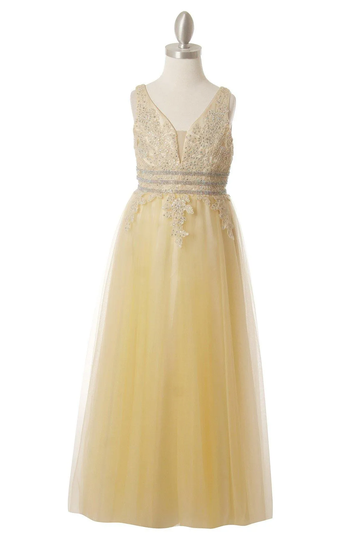 Floor Length Sleeveless Flower Girl Dress