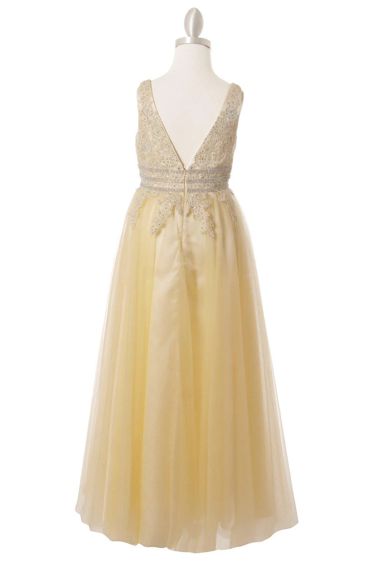 Floor Length Sleeveless Flower Girl Dress