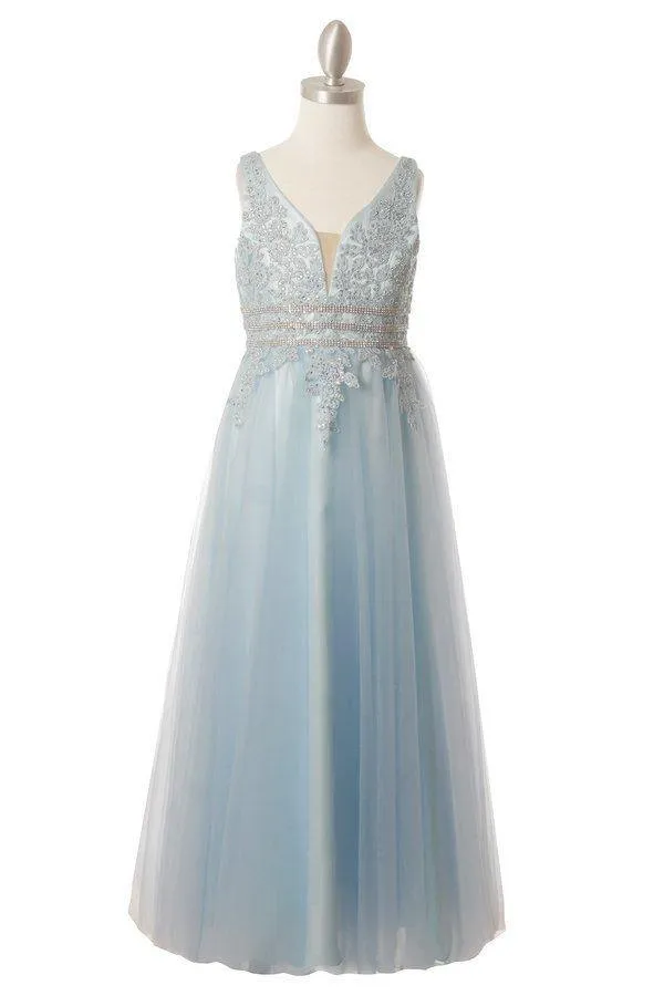 Floor Length Sleeveless Flower Girl Dress