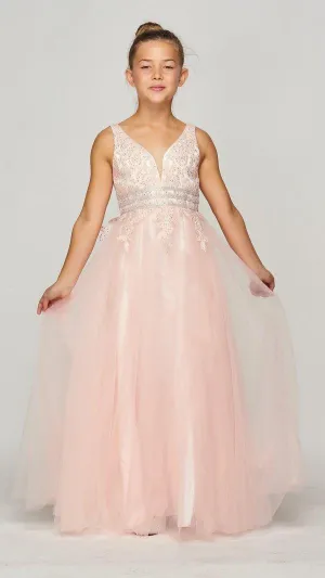 Floor Length Sleeveless Flower Girl Dress