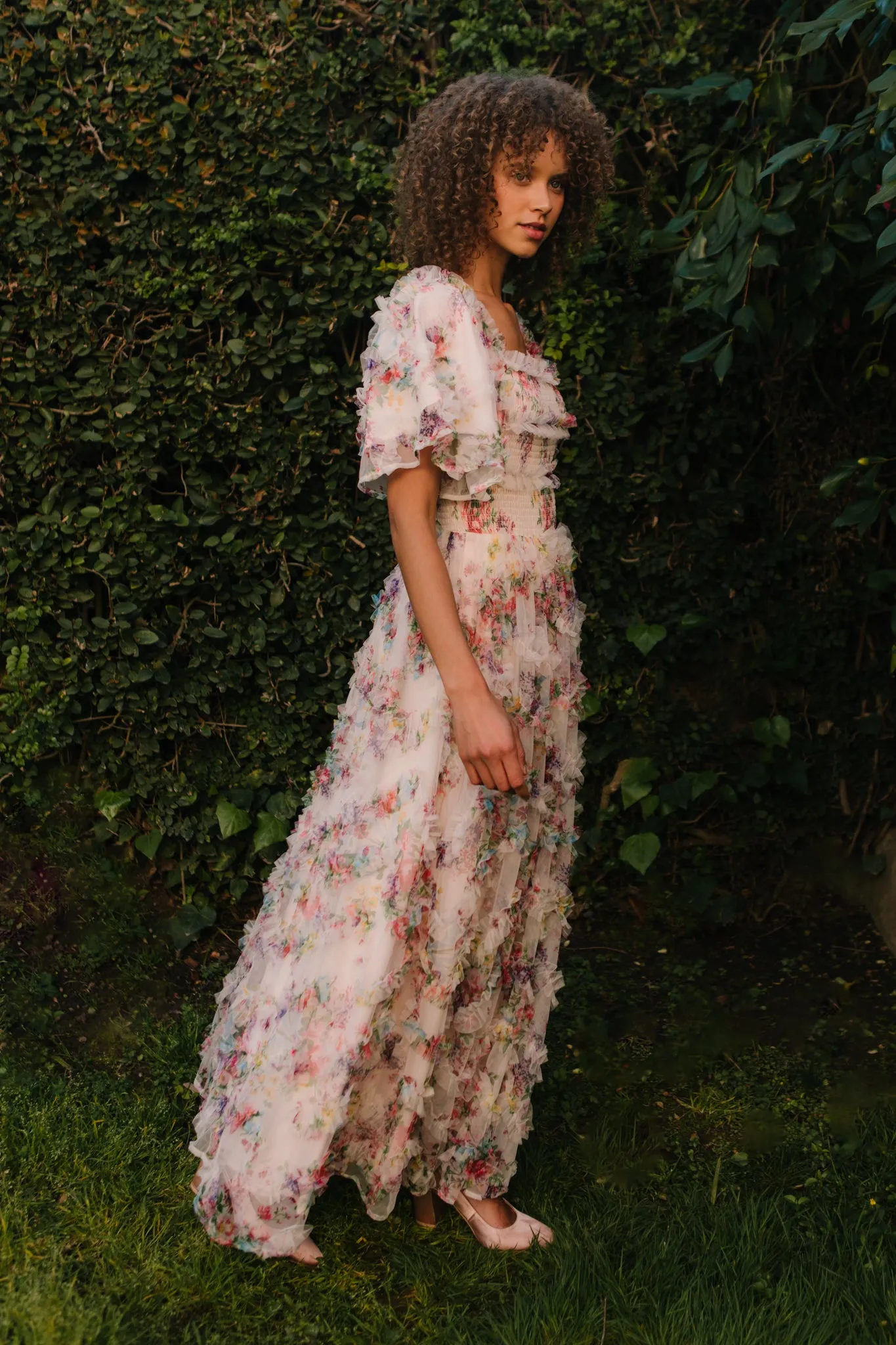 Florentina Dress in Pink Floral