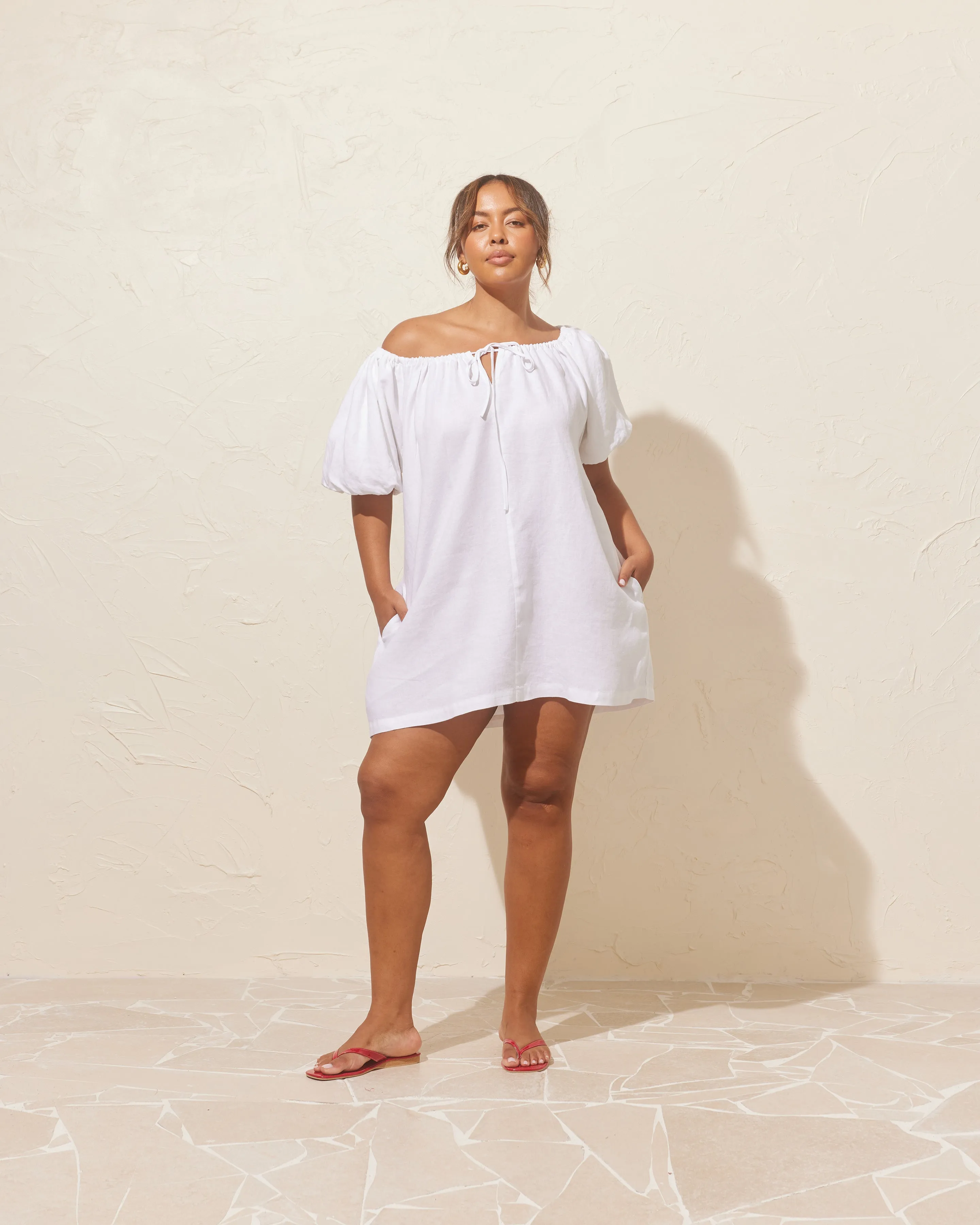 FLORY MINI DRESS WHITE