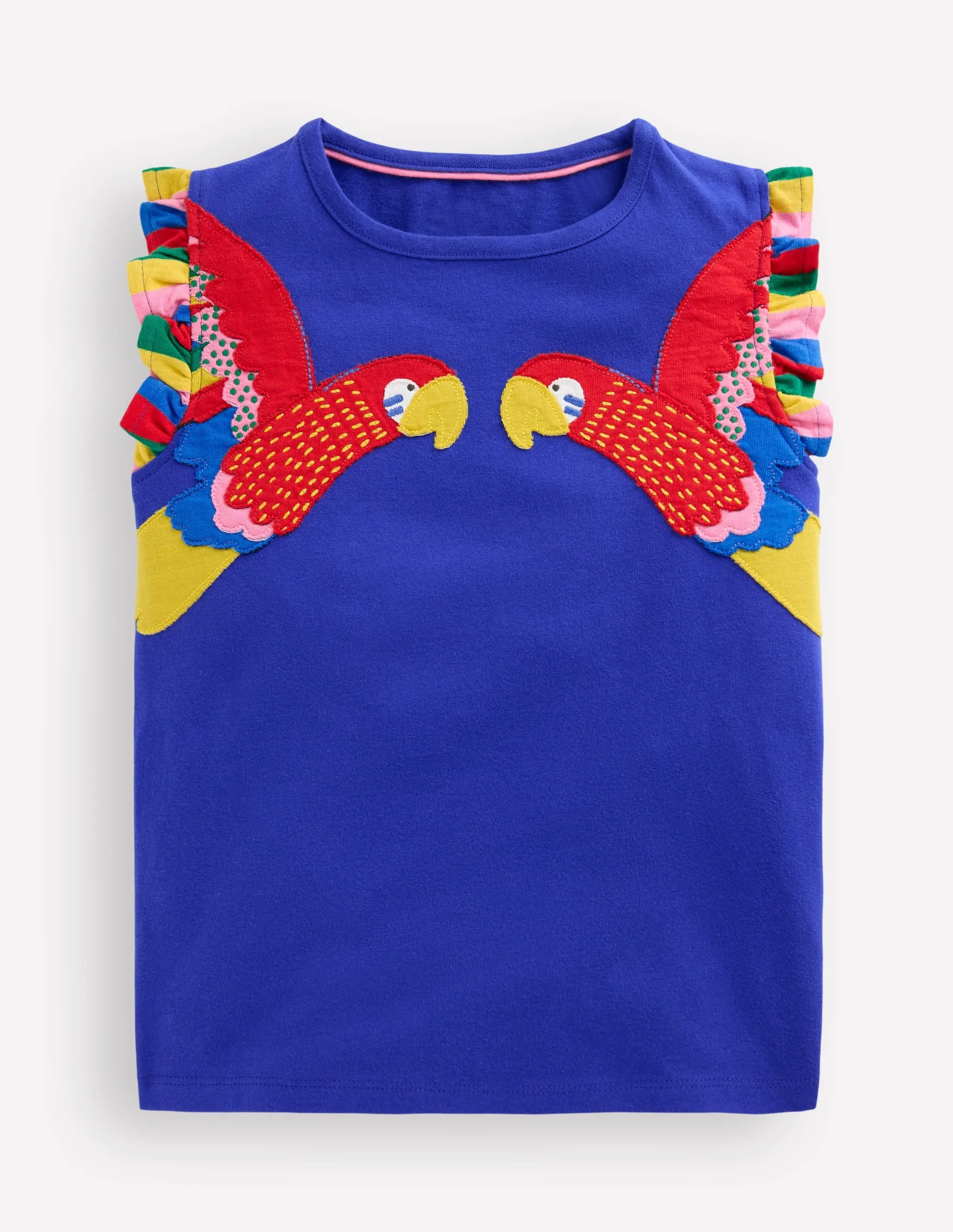 Flutter Short Sleeve T-shirt-Bright Blue Parrot