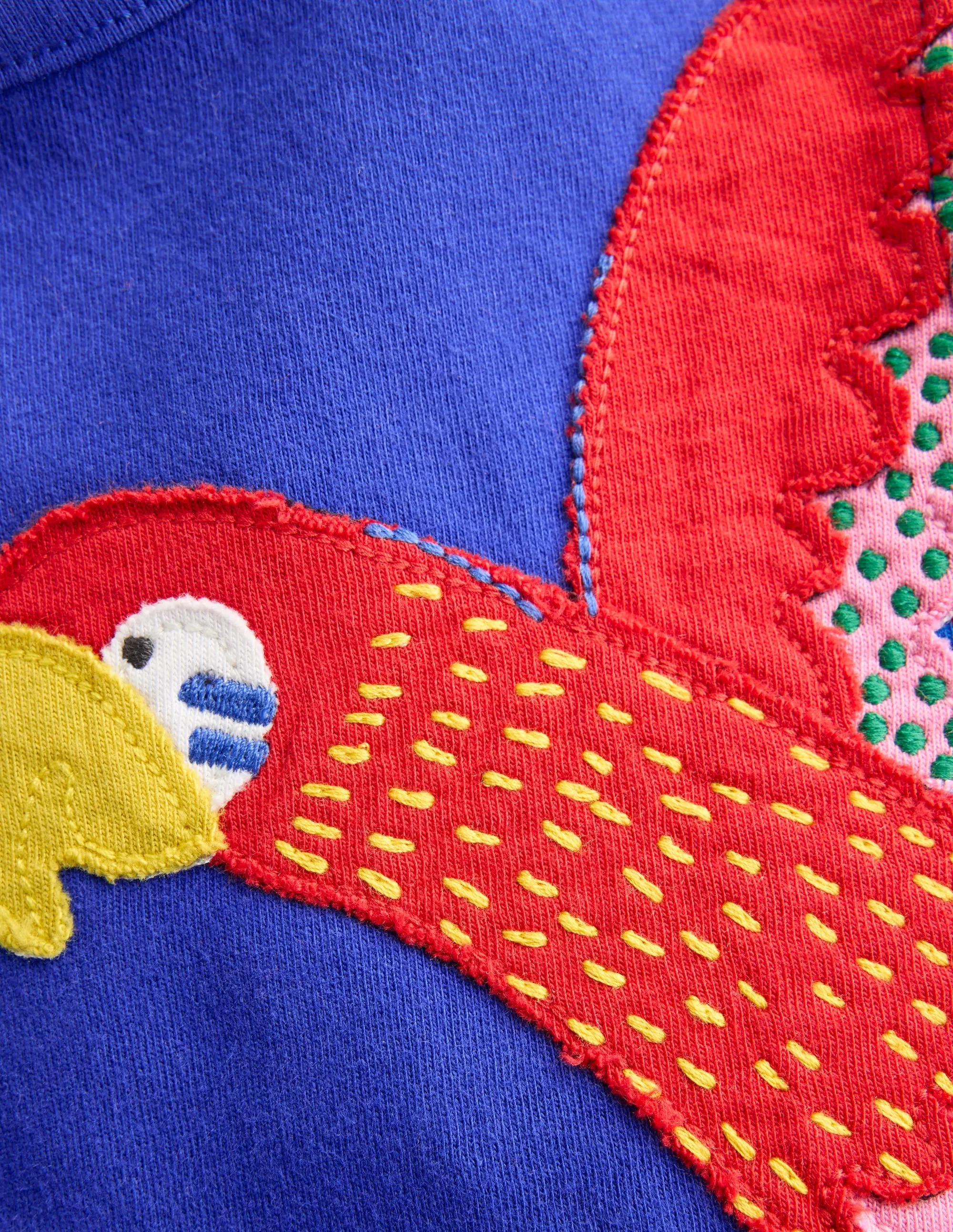 Flutter Short Sleeve T-shirt-Bright Blue Parrot