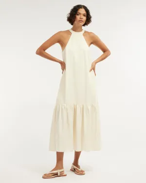 Frankie Tie Neck Maxi Dress - Cream
