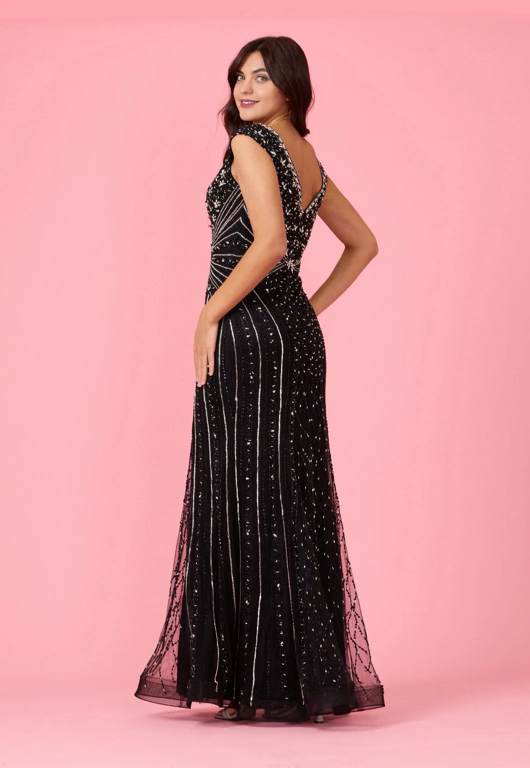 Fully Beaded Long Couture Formal Evening Dress