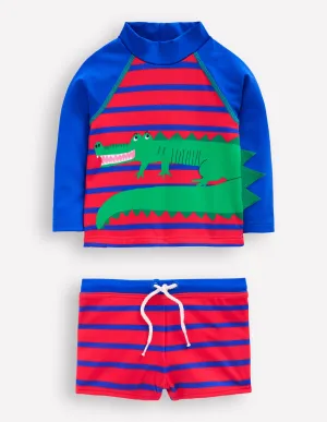 Fun Rash Vest Set-Gallery Blue/Poppy Red Croc