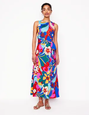 Grown On Tie Trapeze Dress-Multi. Blossomy Pop