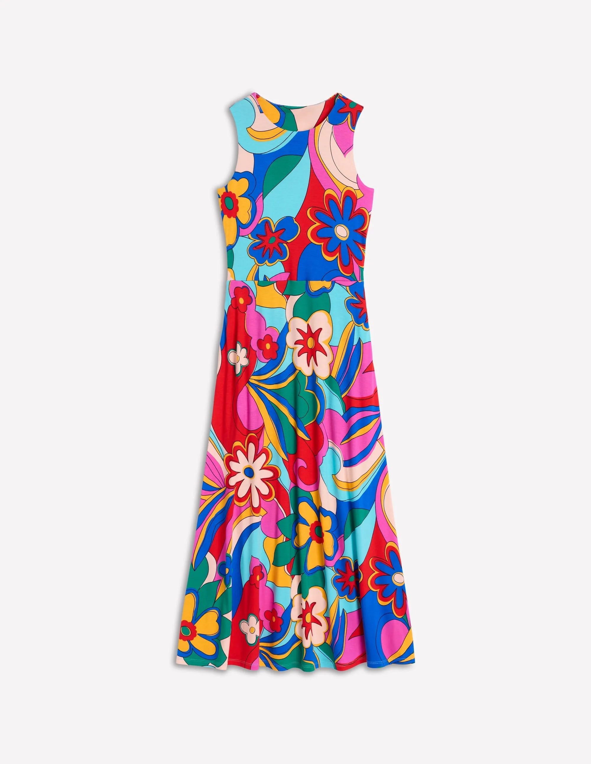 Grown On Tie Trapeze Dress-Multi. Blossomy Pop