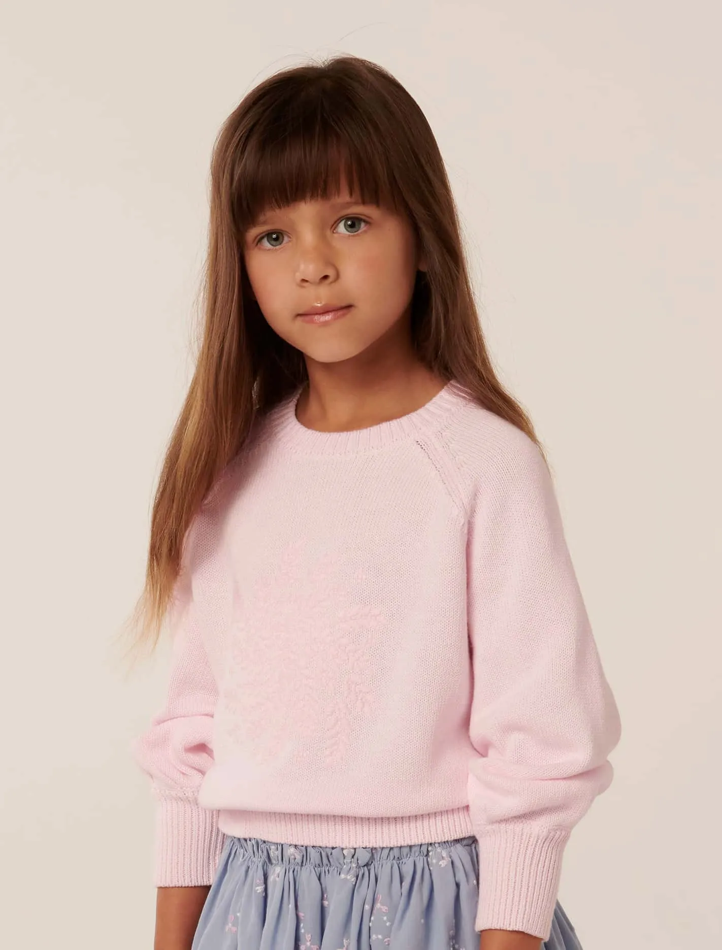 Gwen Girls Embroidery Crew Top