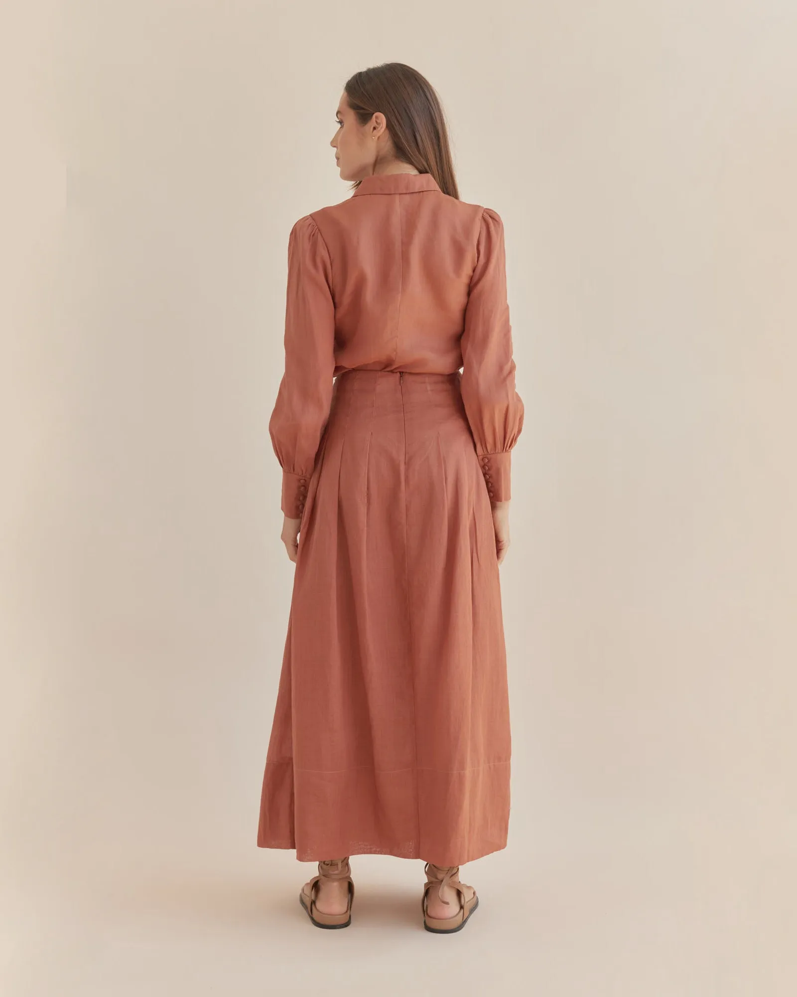 Helene Ramie Shirt - Terracotta