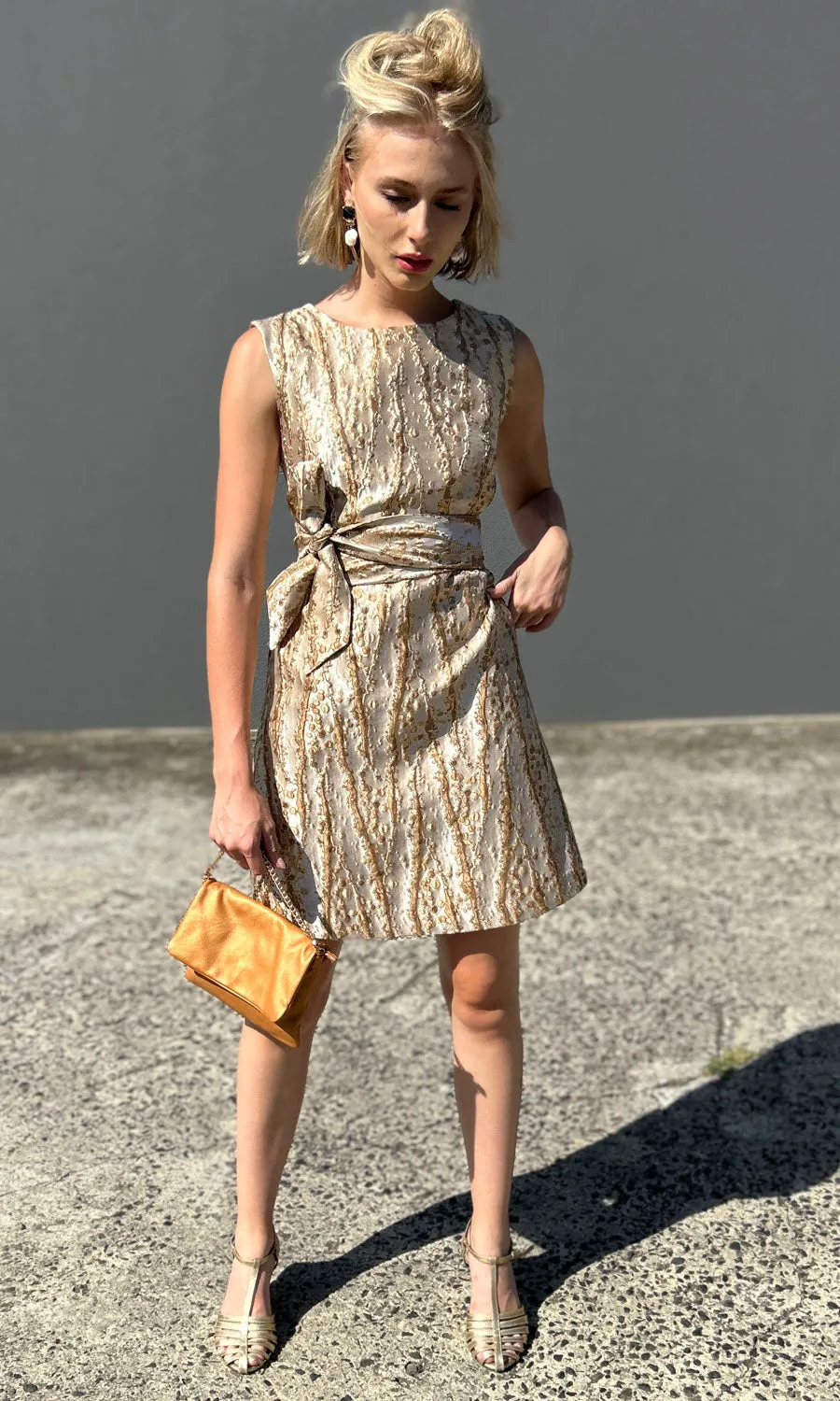 hoss Babette Silk Dress -  Dark Gold Dramatic