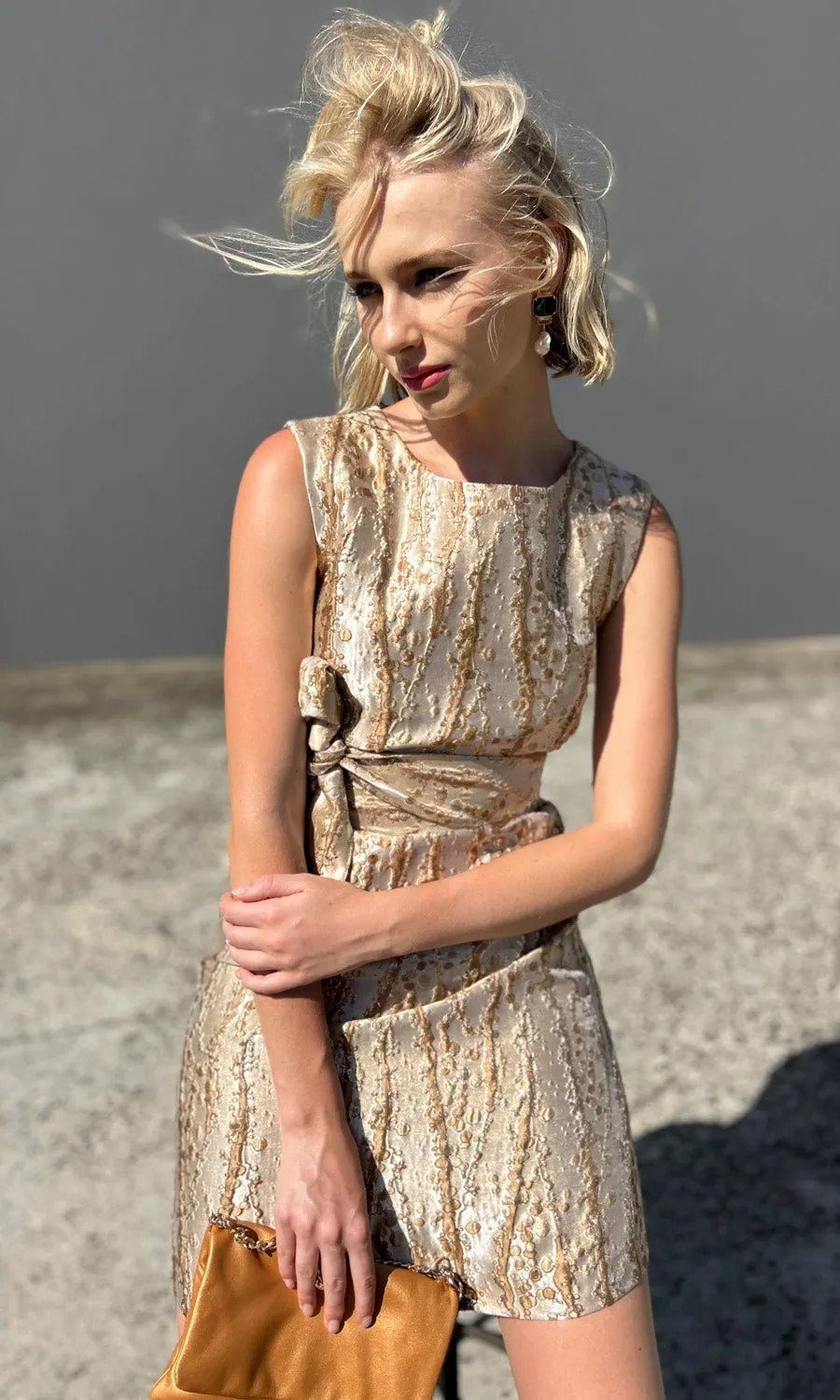 hoss Babette Silk Dress -  Dark Gold Dramatic
