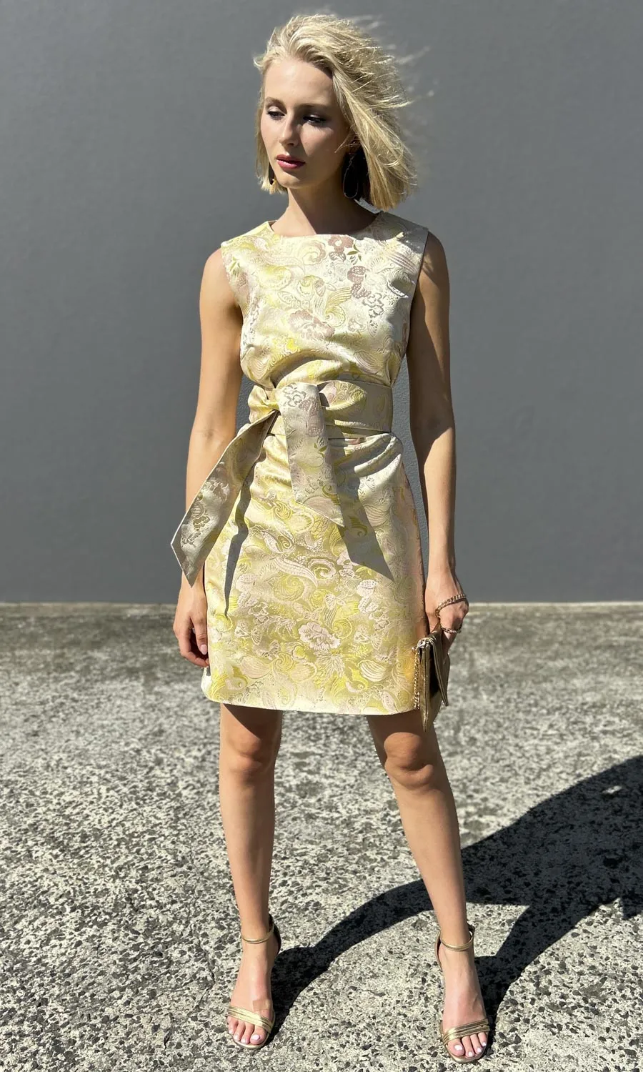 hoss Babette Silk Dress -  Pale golds/yellow