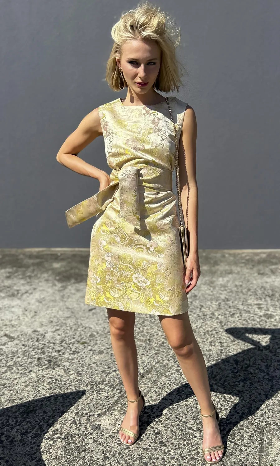 hoss Babette Silk Dress -  Pale golds/yellow