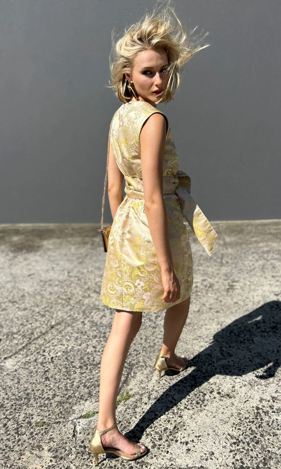 hoss Babette Silk Dress -  Pale golds/yellow