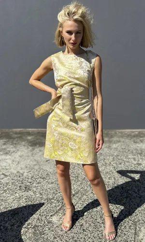 hoss Babette Silk Dress -  Pale golds/yellow