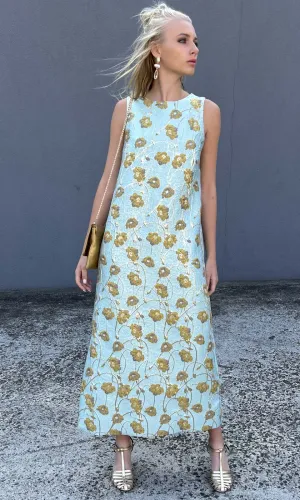 HOSS Eloise Chelsea Blue/Gold Maxi