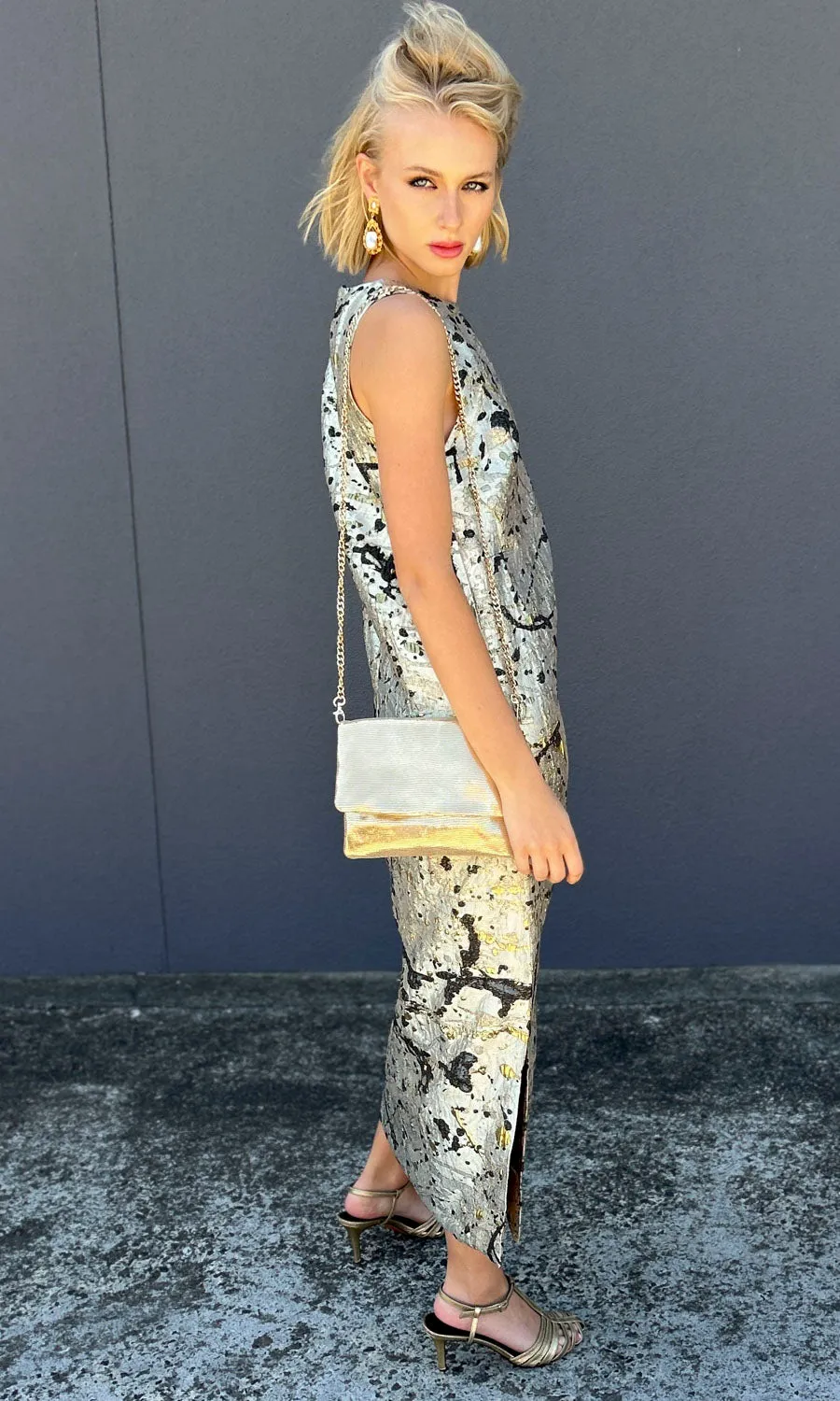 HOSS Eloise Dramatic Gold / Black Maxi
