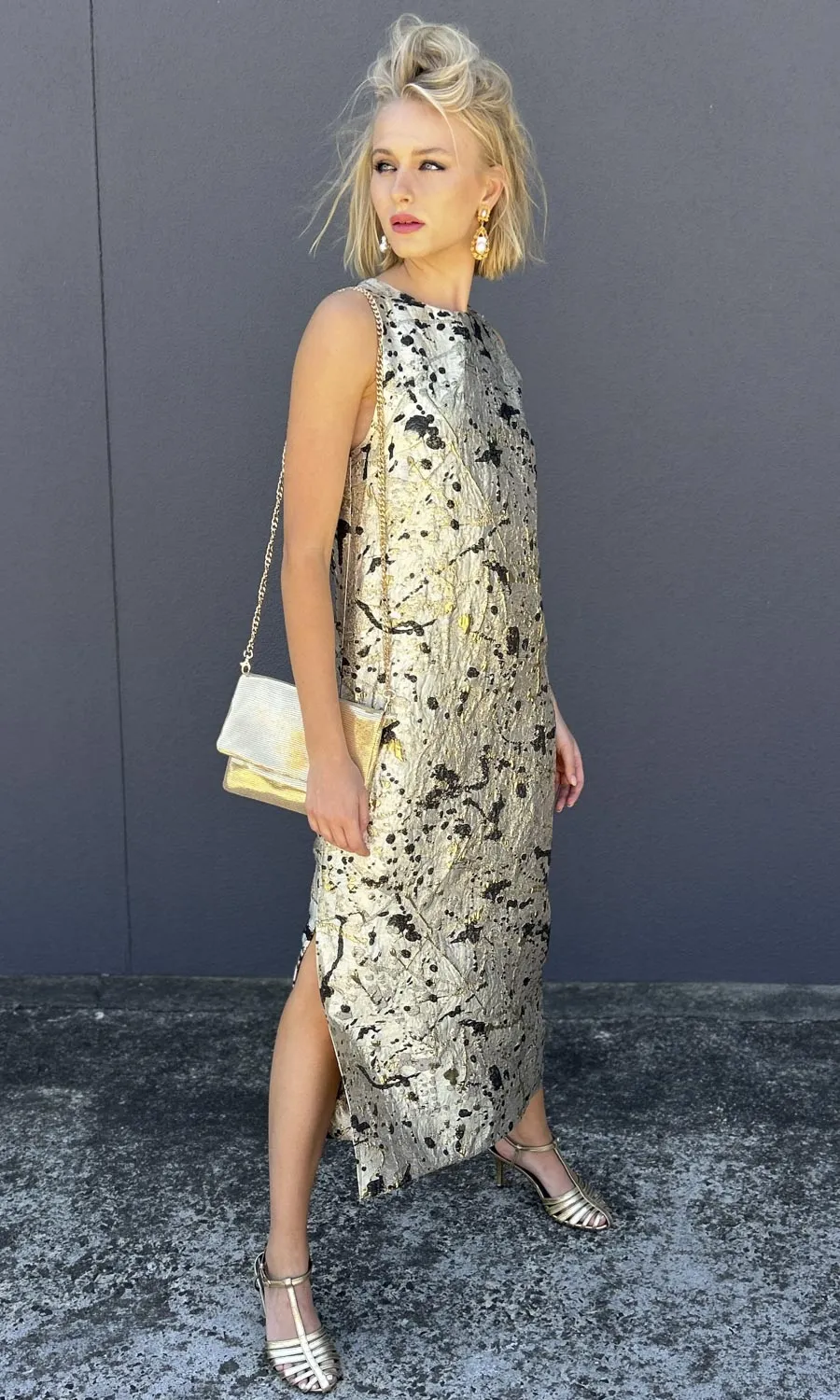 HOSS Eloise Dramatic Gold / Black Maxi