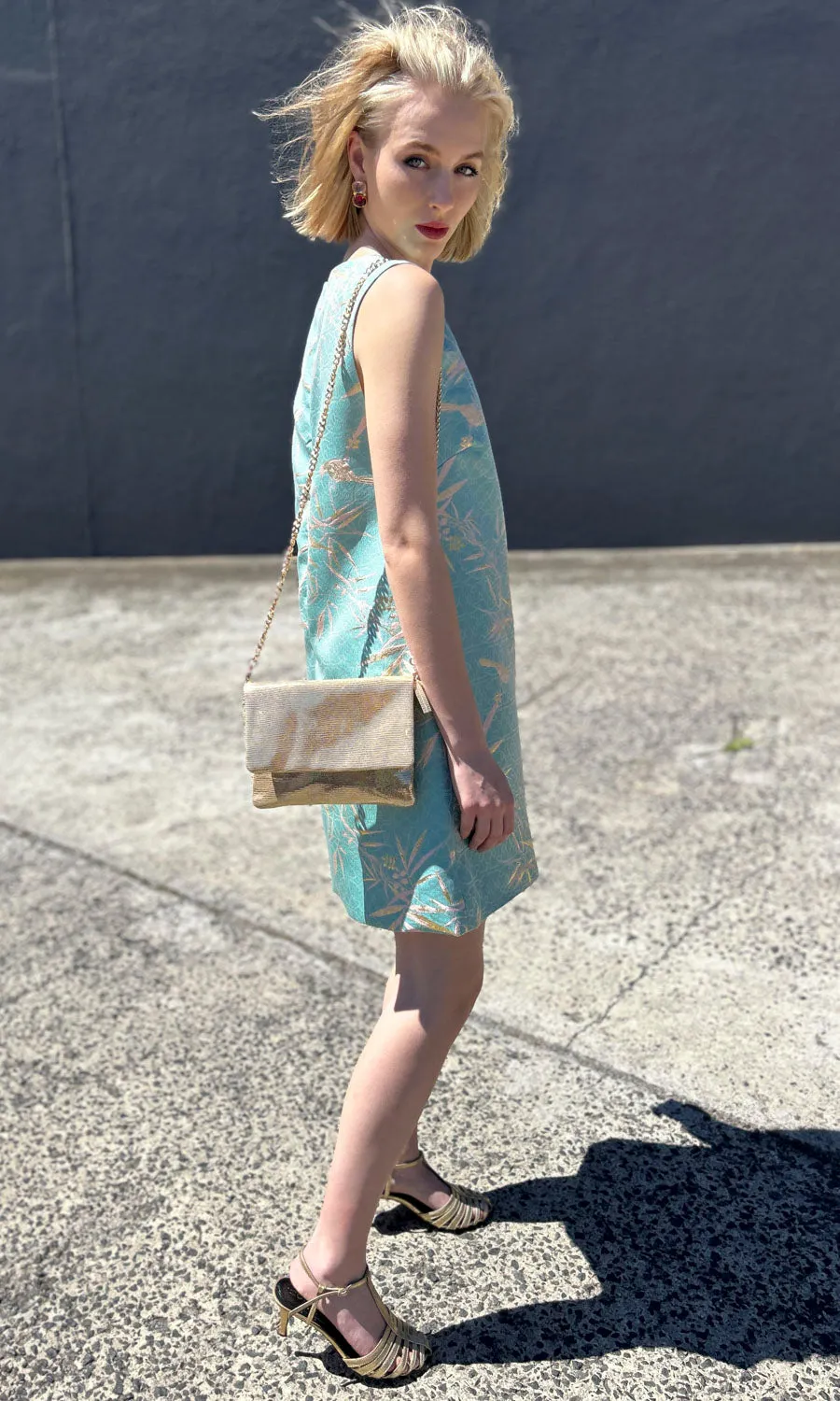 hoss Frances Silk Shift Sleeveless - Skyblue