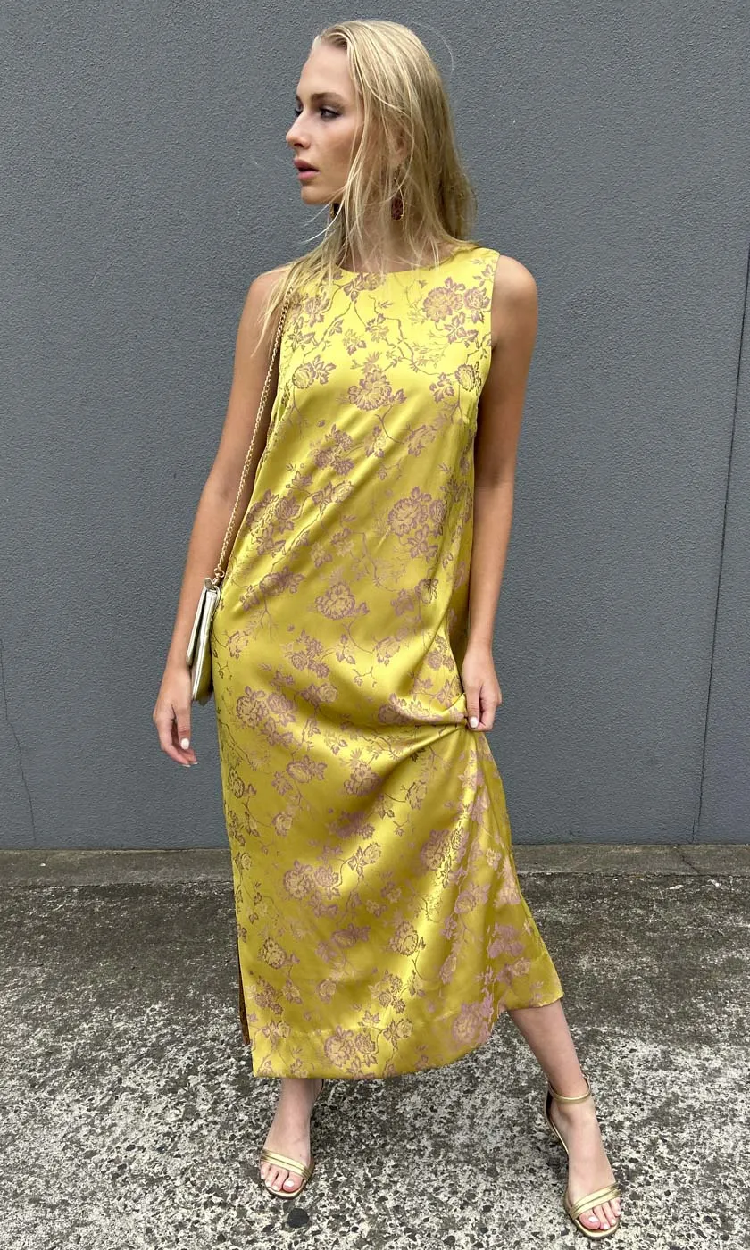 HOSS Maxi Shift Dress - Galliano Gold