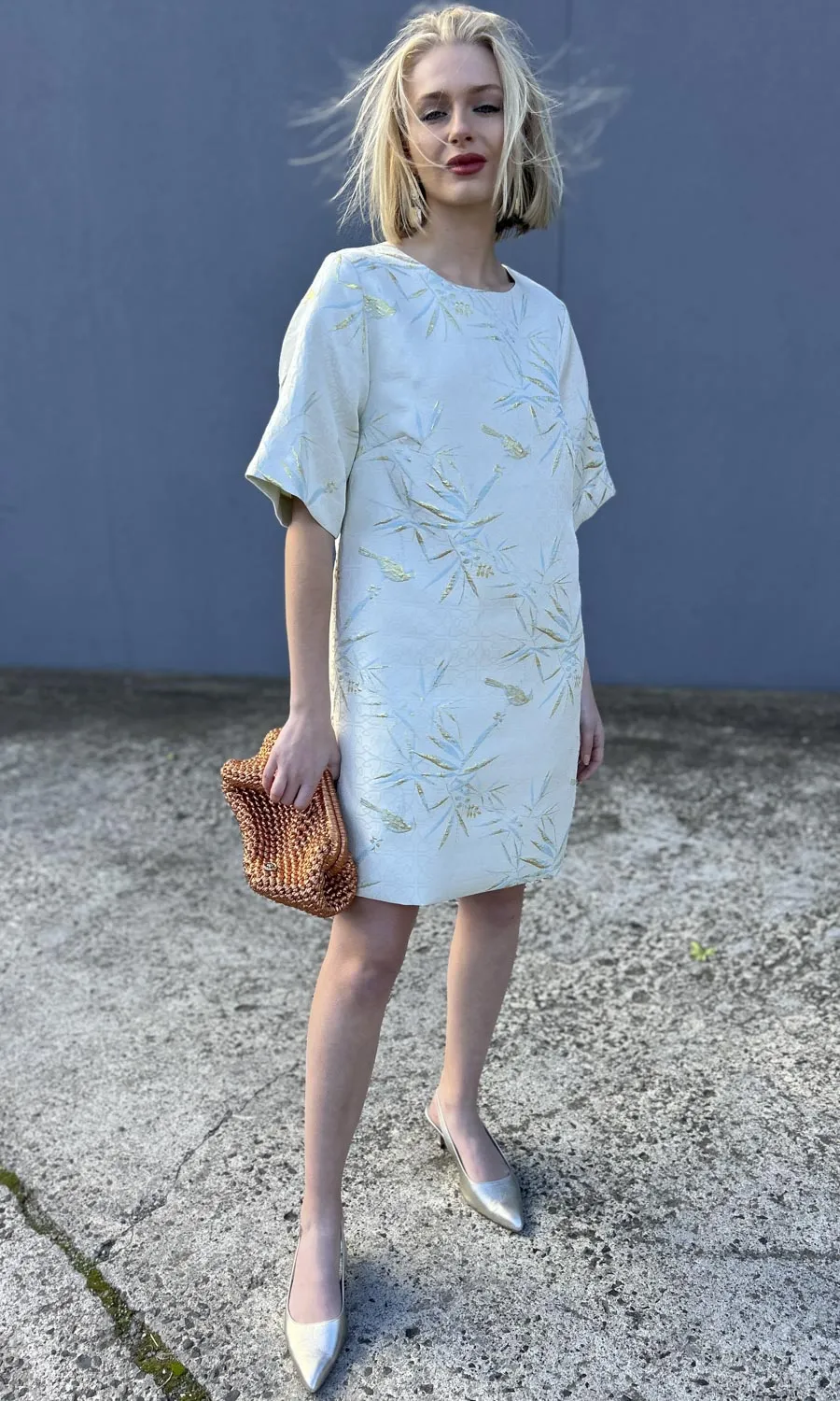 hoss Silk Palest Blue Phillipa Dress