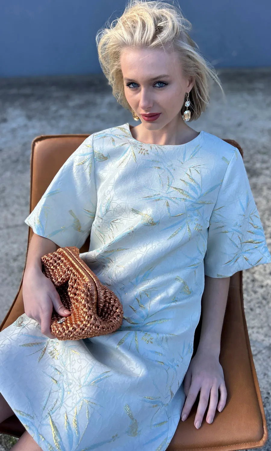 hoss Silk Palest Blue Phillipa Dress
