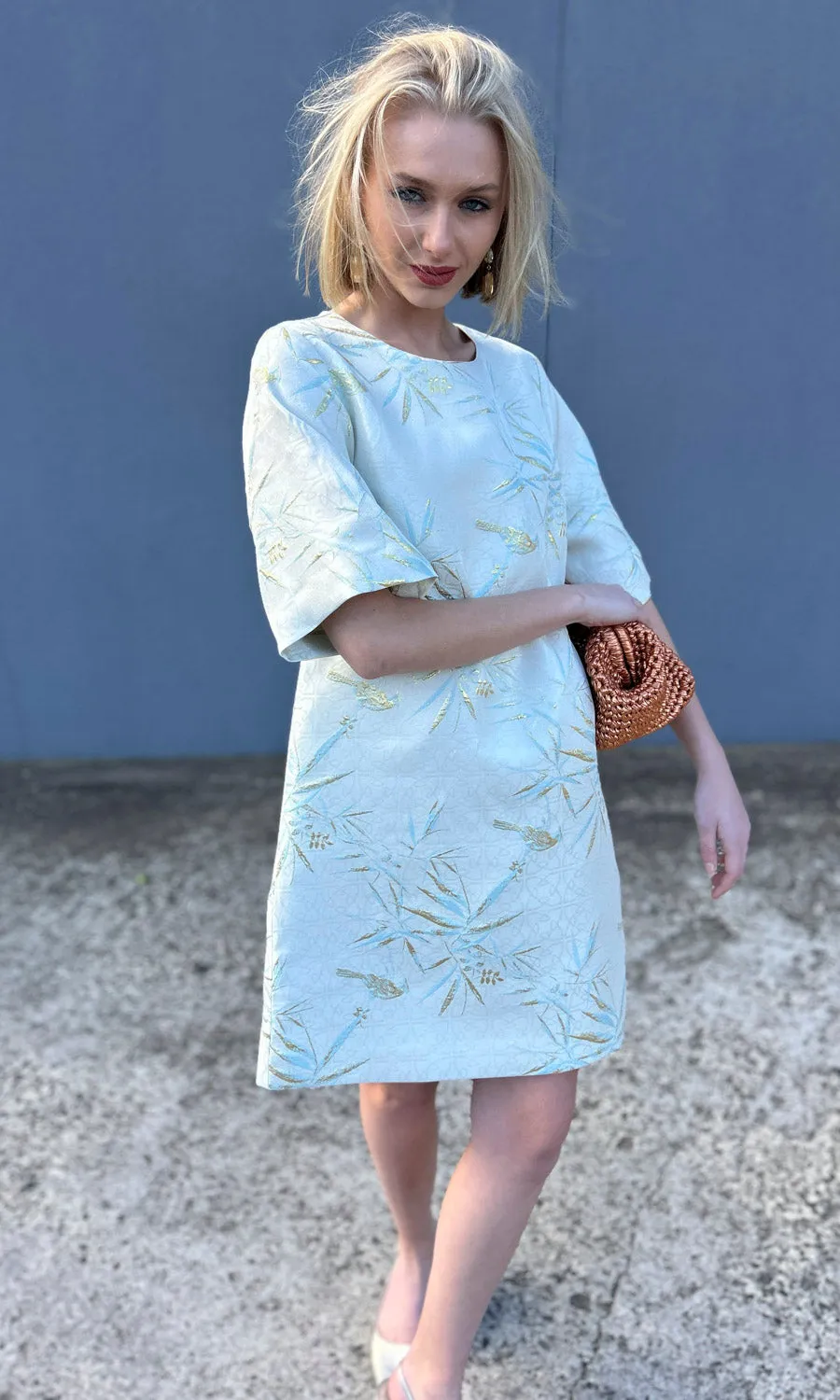 hoss Silk Palest Blue Phillipa Dress