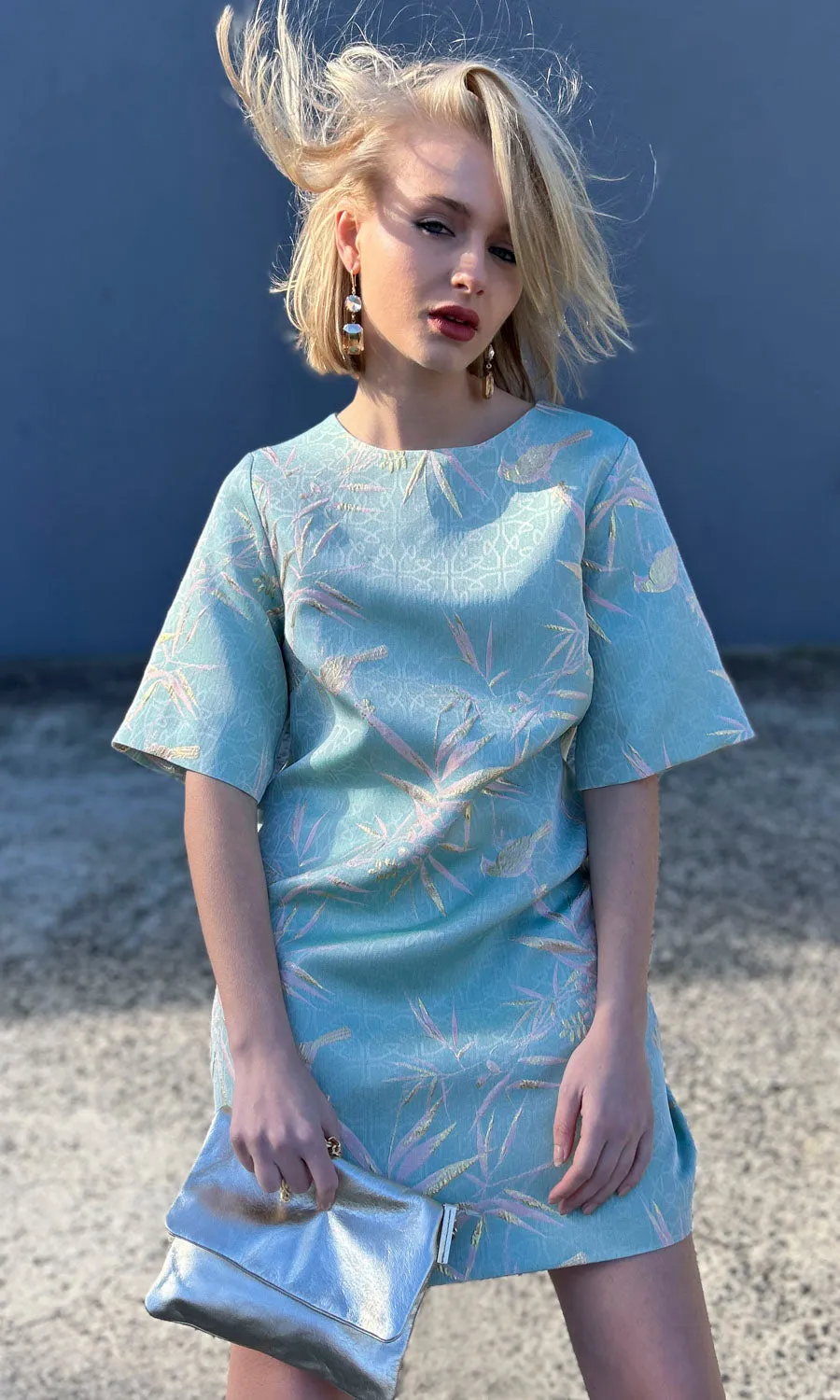 hoss Silk Sky Blue Phillipa Dress