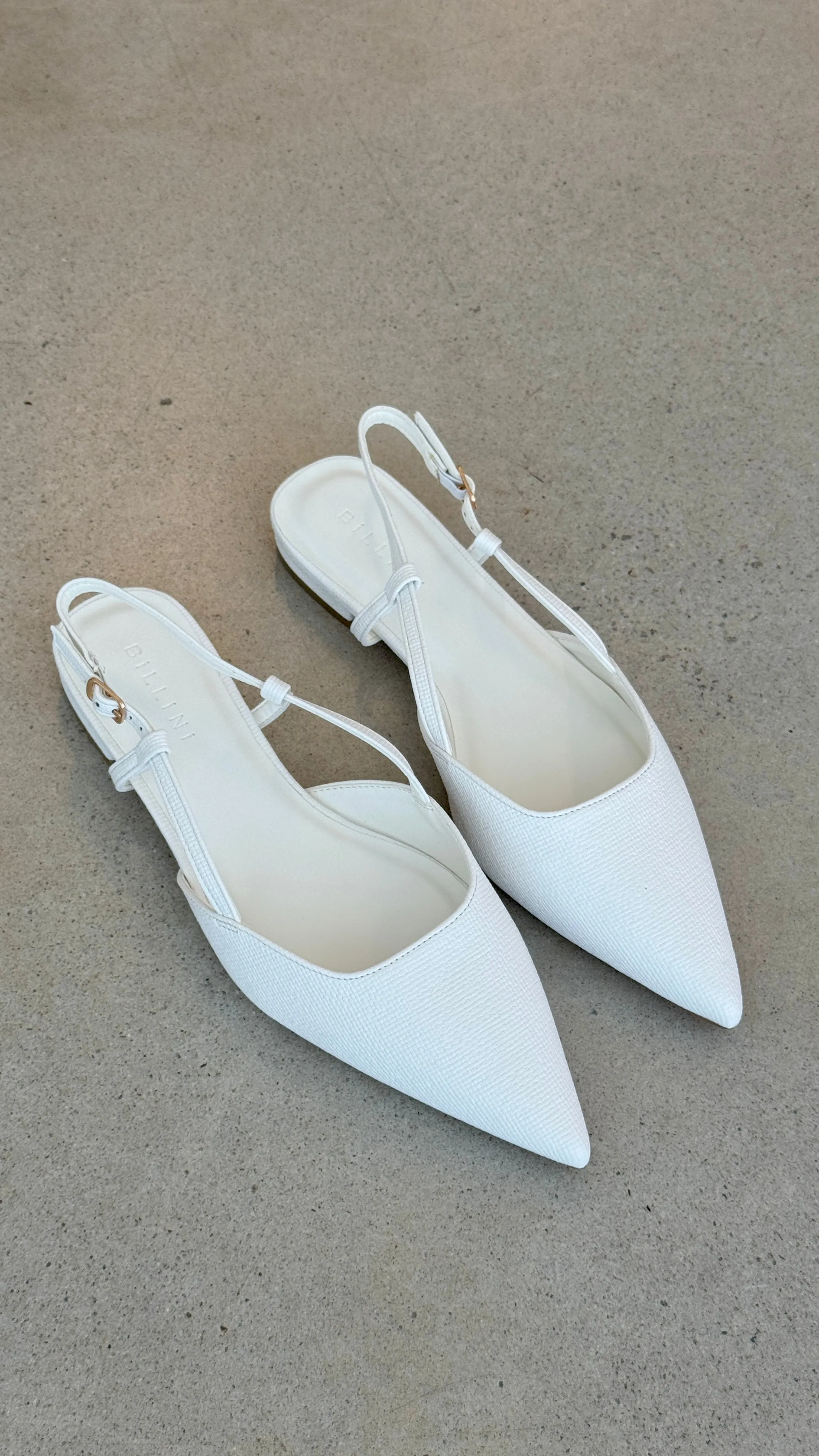 Iver Ballet Flats - White Raffia Texture