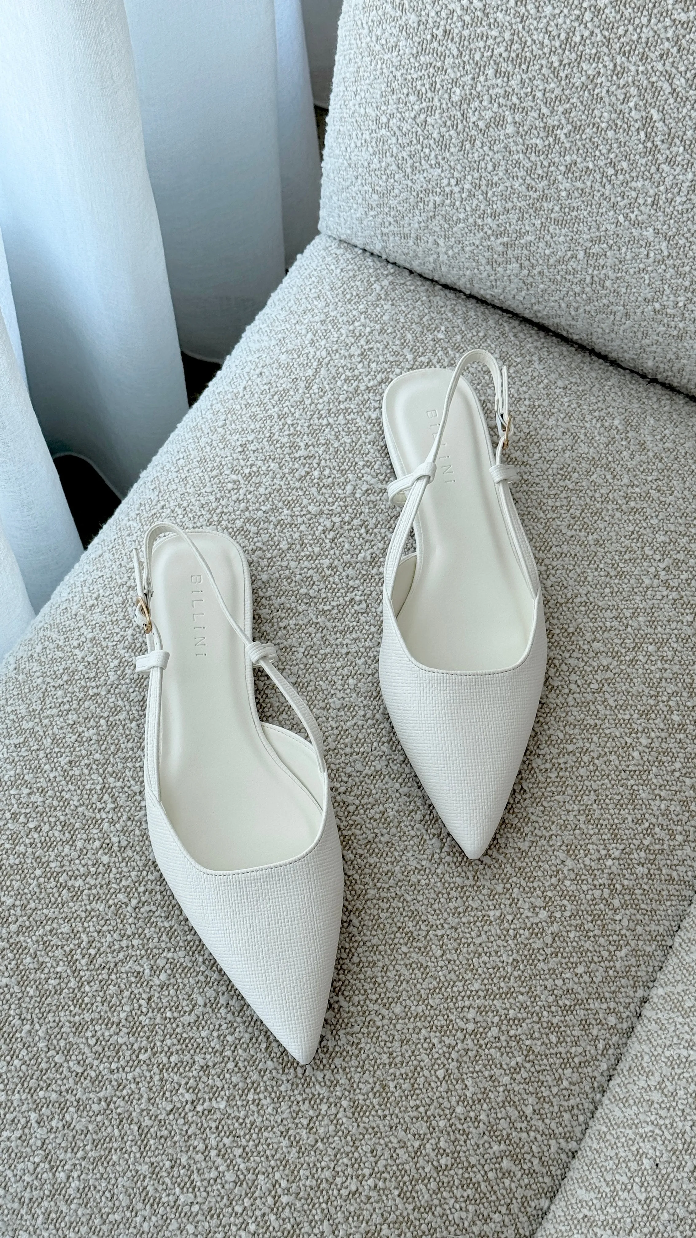 Iver Ballet Flats - White Raffia Texture