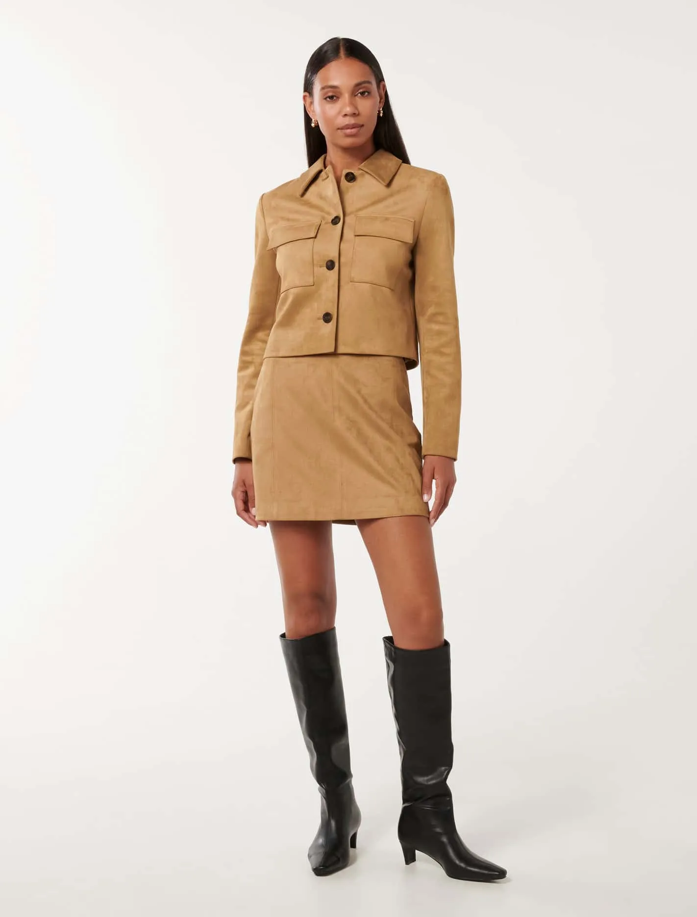 Joslyn Vegan Suede Mini Skirt