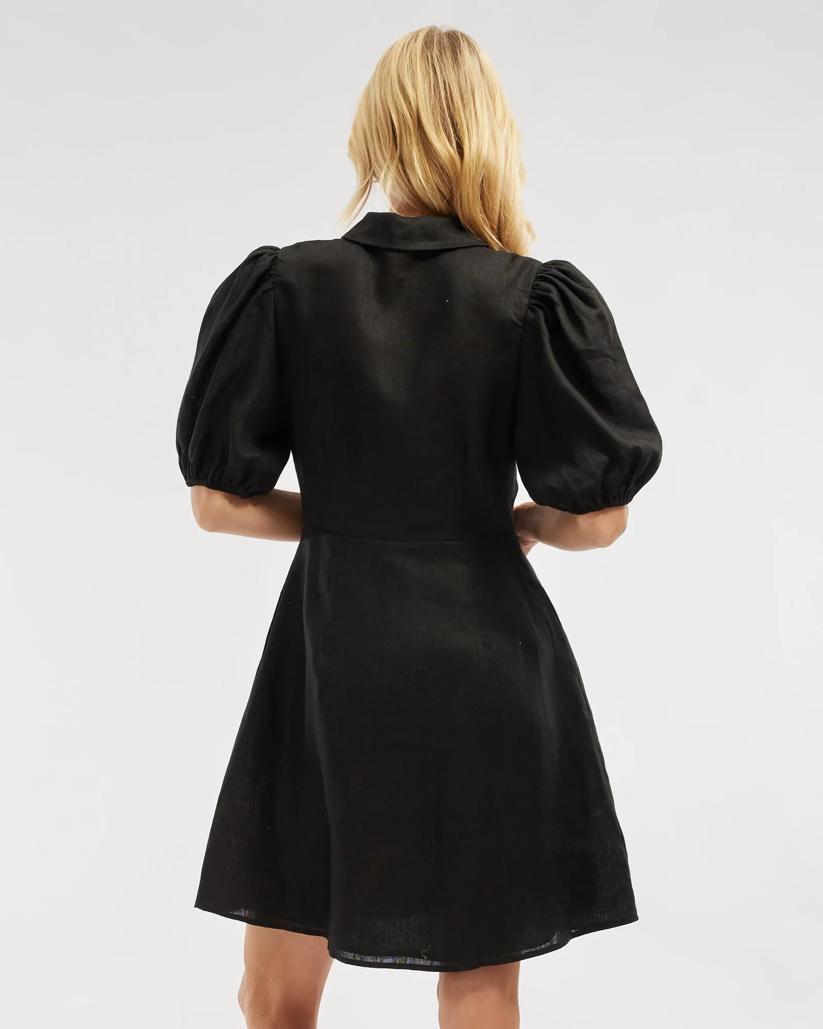 Julius Linen Mini Dress - Black